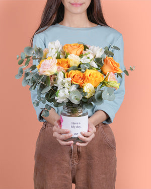 Heart of Gold Flower Jar