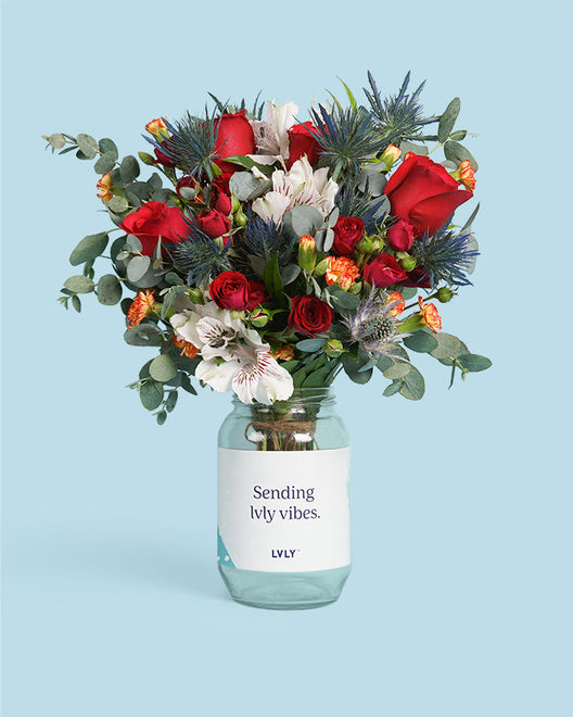 Red Romance Flower Jar