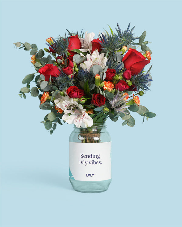 Red Romance Flower Jar