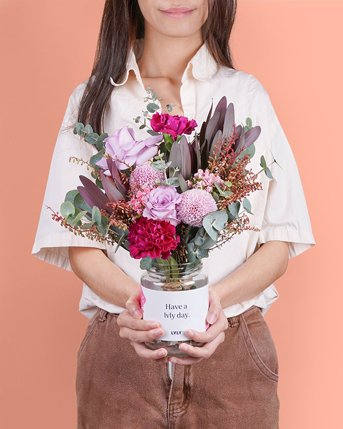 Purple Belle Flower Jar