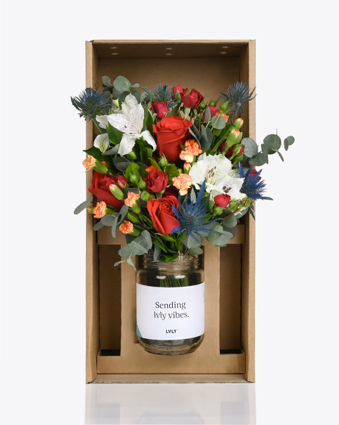 Red Romance Flower Jar 6