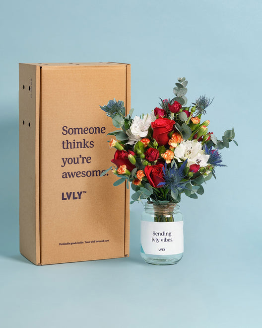 Red Romance Flower Jar